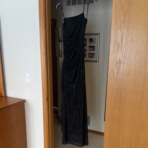 City Triangles Black Dress with Glitter Accents